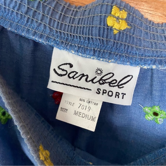 Vintage 70s 80s heart floral embroidered chambray midi skirt - Picture 6 of 7